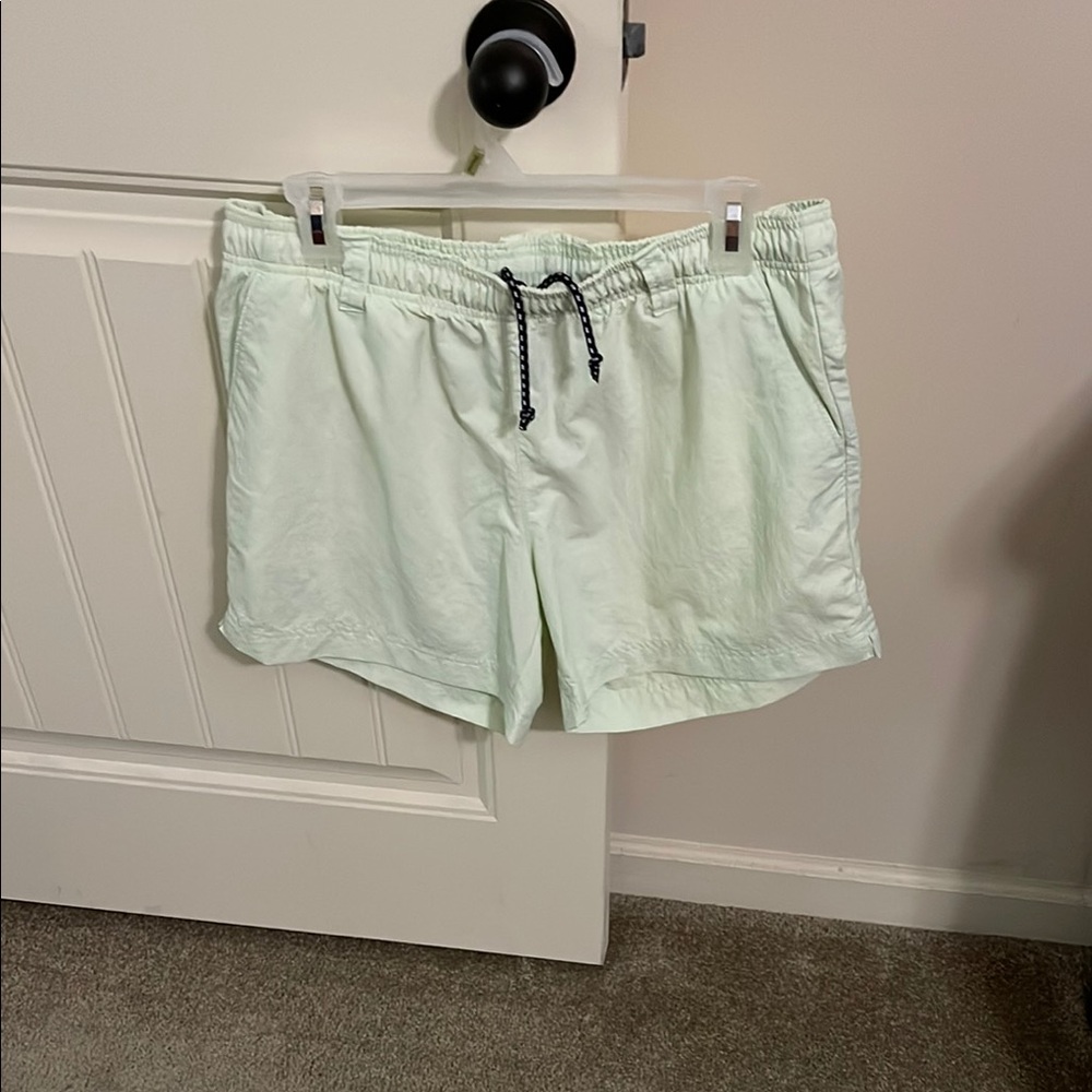 Green Athletic Shorts Lightweight Drawstring
